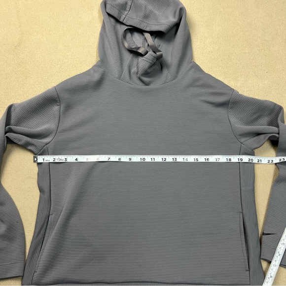 NIKE Sweatshirt Womens Small Gray Dri Fit Pullover Training Hoodie Ribbed BV5043 - Picture 3 of 8